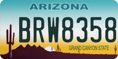 AZ license plate BRW8358
