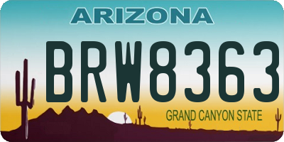 AZ license plate BRW8363