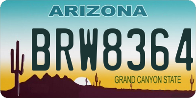 AZ license plate BRW8364
