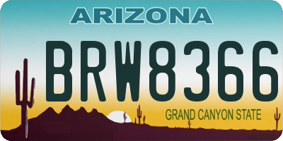 AZ license plate BRW8366