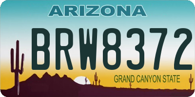 AZ license plate BRW8372