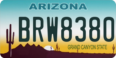 AZ license plate BRW8380
