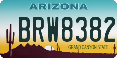 AZ license plate BRW8382