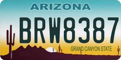AZ license plate BRW8387