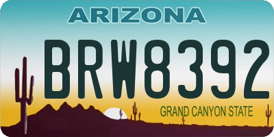 AZ license plate BRW8392