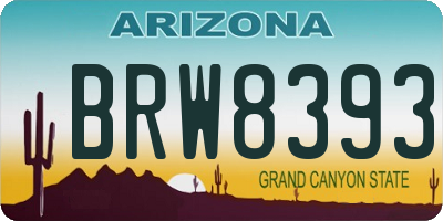 AZ license plate BRW8393