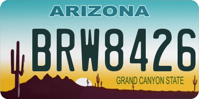 AZ license plate BRW8426