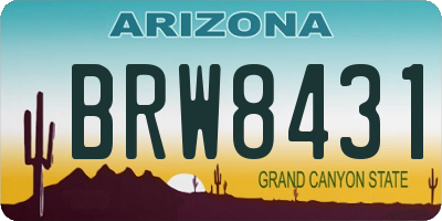 AZ license plate BRW8431