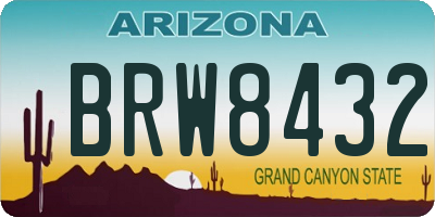AZ license plate BRW8432