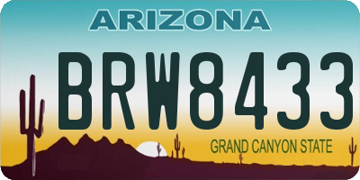 AZ license plate BRW8433
