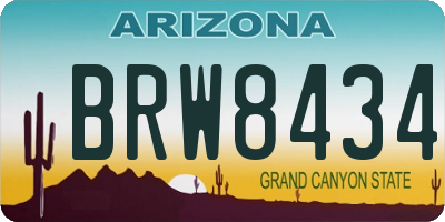 AZ license plate BRW8434