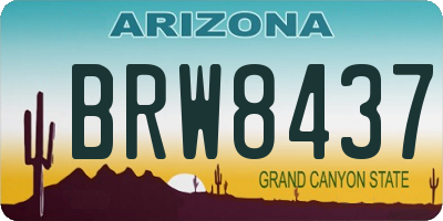 AZ license plate BRW8437