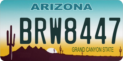 AZ license plate BRW8447