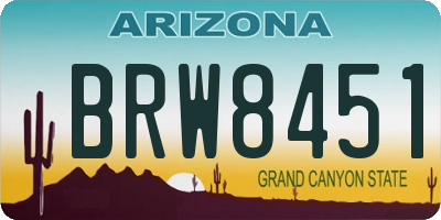AZ license plate BRW8451