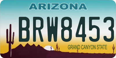 AZ license plate BRW8453