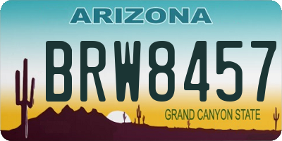 AZ license plate BRW8457