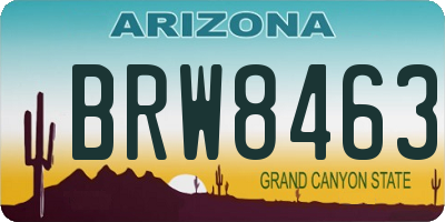 AZ license plate BRW8463