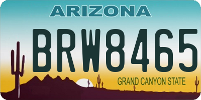 AZ license plate BRW8465