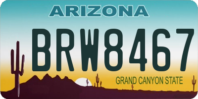 AZ license plate BRW8467