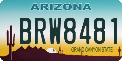 AZ license plate BRW8481