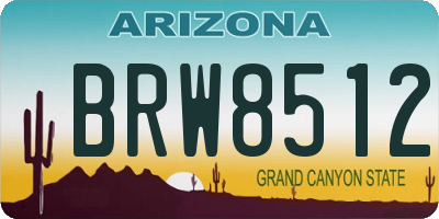 AZ license plate BRW8512