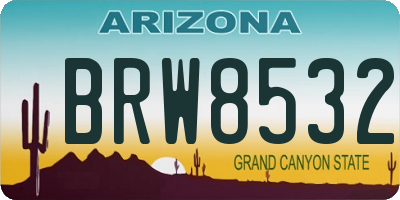 AZ license plate BRW8532