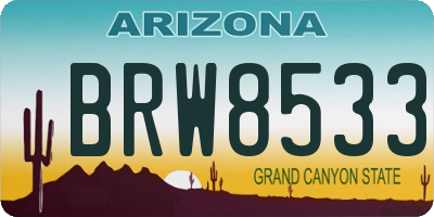 AZ license plate BRW8533