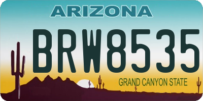 AZ license plate BRW8535