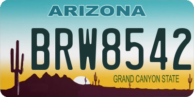 AZ license plate BRW8542