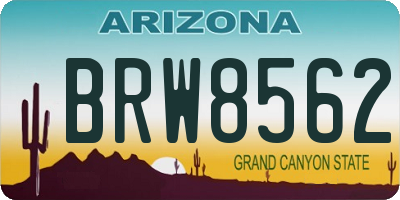 AZ license plate BRW8562