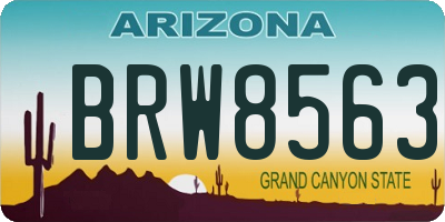 AZ license plate BRW8563
