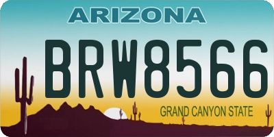 AZ license plate BRW8566