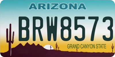 AZ license plate BRW8573