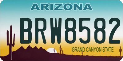 AZ license plate BRW8582