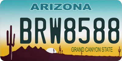 AZ license plate BRW8588