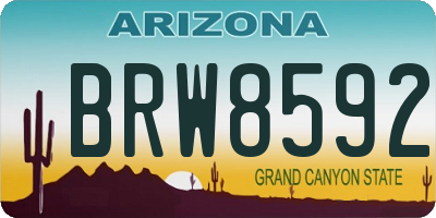 AZ license plate BRW8592