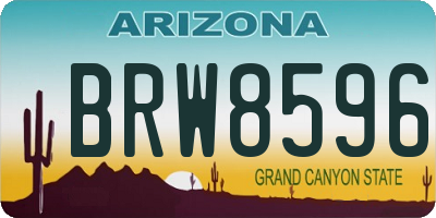 AZ license plate BRW8596