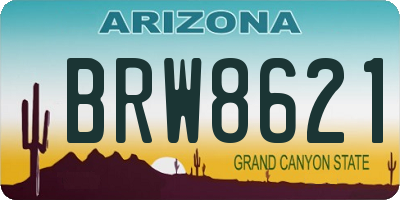 AZ license plate BRW8621