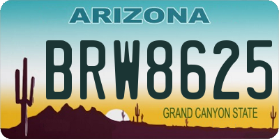 AZ license plate BRW8625