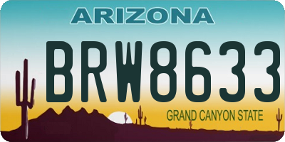 AZ license plate BRW8633