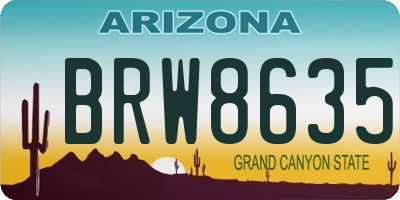 AZ license plate BRW8635