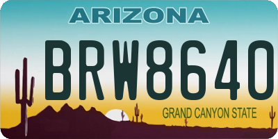 AZ license plate BRW8640