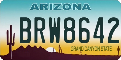 AZ license plate BRW8642
