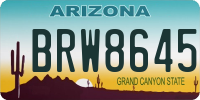 AZ license plate BRW8645