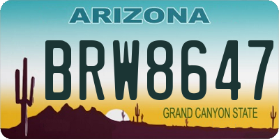 AZ license plate BRW8647
