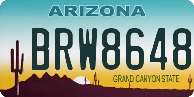 AZ license plate BRW8648