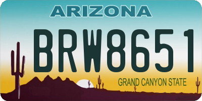 AZ license plate BRW8651