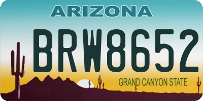 AZ license plate BRW8652