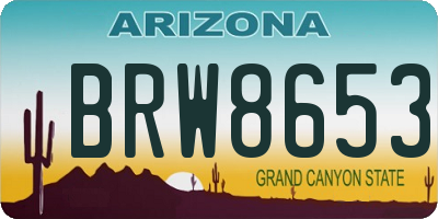 AZ license plate BRW8653