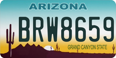 AZ license plate BRW8659